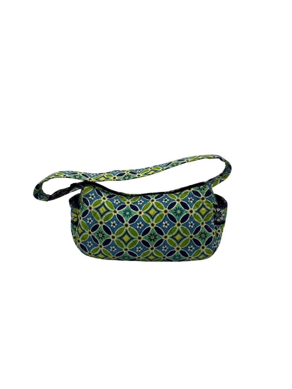 Vera Bradly Green Quilted Cotton Shoulder Bag
